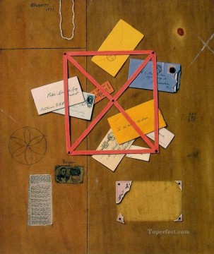 静物 Painting - アーティストレターラック ウィリアム・ハーネットの静物画